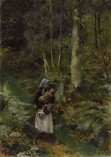 Laura Theresa Alma-Tadema With a Babe in the Woods oil painting picture